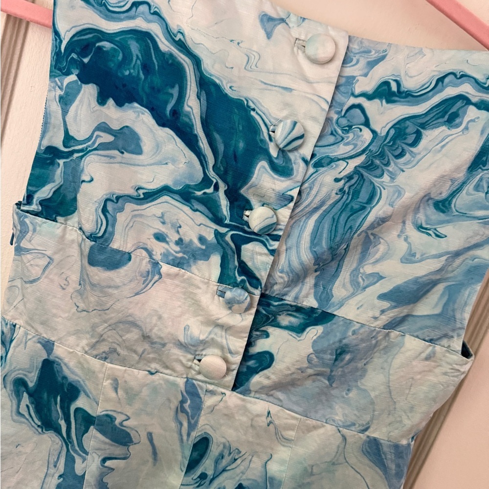 Maeve Anthropology Blue Marbled Waters Dress Women’s 2 EUC - Picture 6 of 11